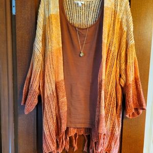 Women's Maurices Crocheted 3 Quarter Sleeve Cardigan